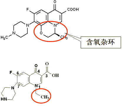 针对本讲义提问]2,盐酸环丙沙星1,盐酸诺氟沙星4,各自的特殊性3,取代